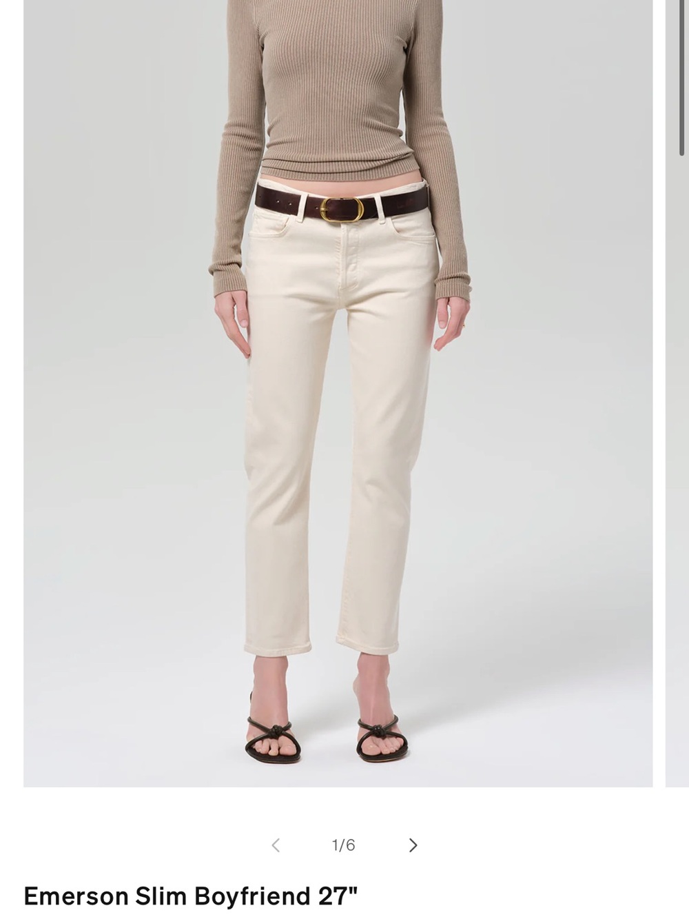 Citizens of Humanity Emerson Slim Boyfriend Jeans in Cream